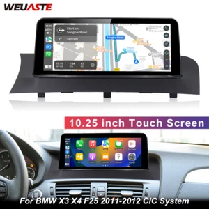 10.25'' Car Linux Screen Radio Wireless Carplay For BMW X3 X4 F25 2011 2012 CIC - Picture 1 of 12