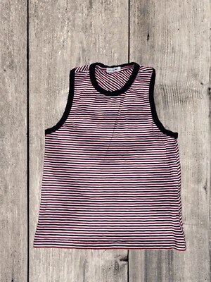 Rag & Bone Tank Top Black Red Navy Stripes Women’s Size Small - Image 1 of 4