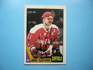 1987/88 O-PEE-CHEE NHL HOCKEY CARD #168 MIKE GARTNER EX/NM AUTO AUTOGRAPH OPC - Picture 1 of 3