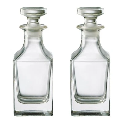 KWARE Set of 2 Whisky Decanters Vintage Glass Drink Bottle Wine Decanter Brandy Spirit