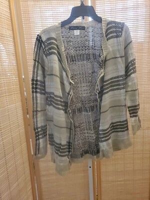 Brittany Black Womens Cardigan Size Medium Multi Color Plaid Open Sweater Jacket - Image 1 of 4