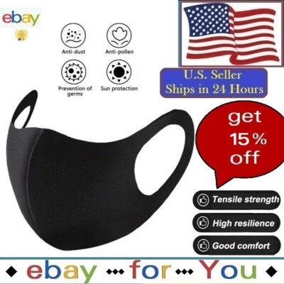Reusable Face Mask Washable Breathable Unisex Handmade Cloth Cover USA Women Men - Image 1 of 4