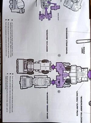 transformers g1 Devastator Istruzioni Inglese - Immagine 1 di 2