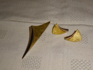 Modernist KLP Designer 925 Sterling Silver Pendant & Earring Set - Picture 1 of 8