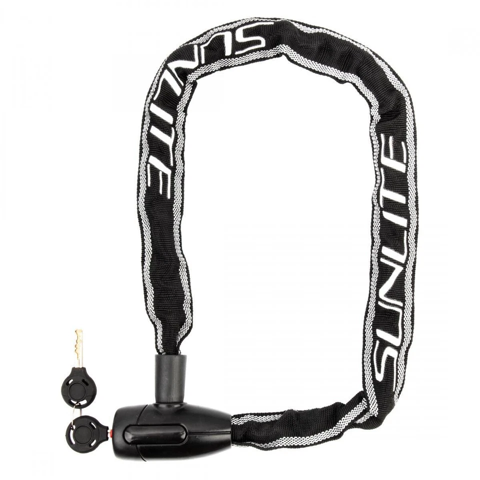 BIKE BICYCLE LOCK DEFENDER CHAIN 6mmx35in KEY BLACK w/ REFLECTIVE - Image 1 of 1