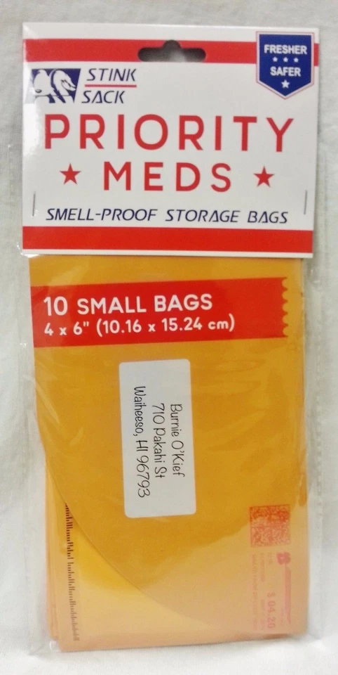 Paquete de 10 bolsas a prueba de olores saco apestoso de 4" x 6" almacenamiento prioritario envío gratuito Foto 1 de 1