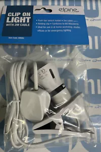 CLIP ON LIGHT Spot Holder Portable Flexible Bulbs 3 Pin UK Mains Multipurpose 2m - Picture 1 of 3