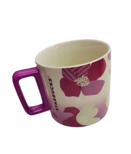 Starbucks Spring 2022 rosa Fuchsia Blumenmuster 12 Unzen Keramik Kaffee Tee Becher Tasse - Bild 1 von 1