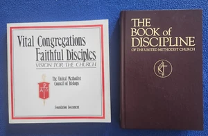 Lot 2 United Methodist books: 1992 Book Discipline 1990 Foundation Document - Picture 1 of 3