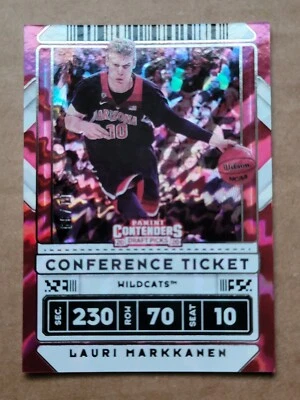 Tarjeta de baloncesto boleto de conferencia Lauri Markkanen 2020 Panini Contenders 11/99 Foto 1 de 4