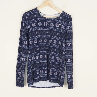 Conjunto de pijama de reno copo de nieve de invierno azul Fair Isle Lucky Brand para mujer talla M Foto 1 de 4