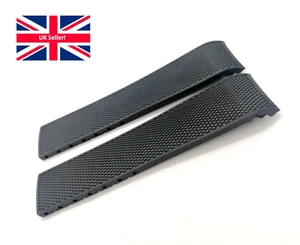 21 mm Uhrenarmband für Longines Conquest Silikon Kautschuk schwarz Ersatzband UK - Bild 1 von 11