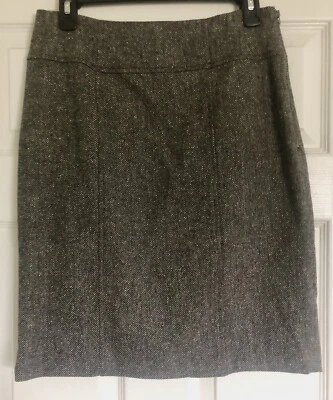 Falda lápiz Banana Republic 6 mezcla de lana tweed gris forrada hasta la rodilla ropa de trabajo Foto 1 de 4