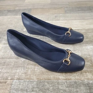 Easy Street Comfort Slip On Shoes Womens Sz 9.5 Low Wedge Sandal - Picture 1 of 14