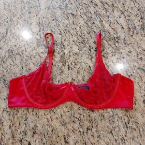 Reggiseno donna mezza coppa Frederick's of Hollywood rosso pizzo floreale ferretto taglia XL  - Foto 1 di 23