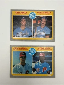 1985 Fleer Major League Prospect 2 Karten Lot: #653 & #651 Phillies Braves - Bild 1 von 5