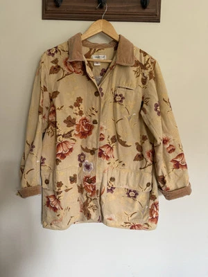 VTG Coldwater Creek Women Floral Canvas Chore Coat Barn Jacket Cottage Core M - Image 1 of 4