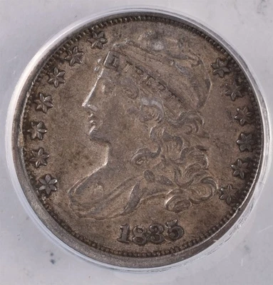 1835 Capped Bust Silver Dime - ANACS EF45 Details  - Image 1 of 3