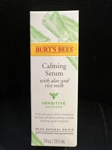 Burt’s Bees Calming Serum w/ Aloe and Rice Milk Sensitive Solutions 1 oz/29.5 Ml - Picture 1 of 2