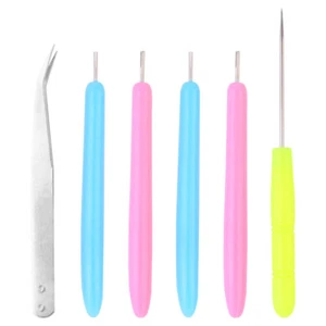 6pcs DIY Paper Quilling Kit Rolling Pens with Piercer and Tweezer quilling paper - Picture 1 of 12