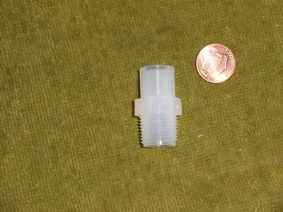 Teflon PFA Reducing Bushing Coupling 3/8" Male NPT to 1/8" Female NPT MNPT FNPT - Image 1 of 3