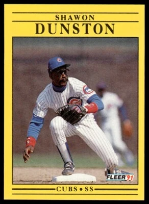 1991 Fleer Baseball Card Shawon Dunston Chicago Cubs #420 - Image 1 of 2