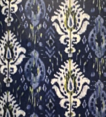 IKAT Seagrass Indigo Blue for Pillows Home Decor Fabric 36” X 54  Heavy BTY. - Image 1 of 4