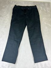 James Perse COTTON TWILL WORK TROUSER Size 2/M Black Elastic Waistband Stretch