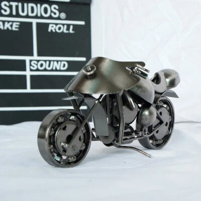 Collectible Handmade Scrap Metal Art Motorcycle Model Motorbike Sculpture Craft - Image 1 of 4