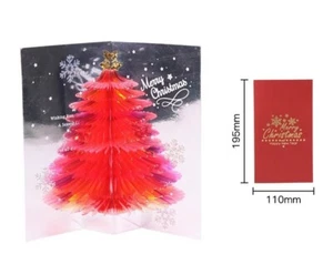 Christmas Tree 3D PopUp Card Xmas Sparkling Holiday Greeting Card Gifts New Year - Picture 1 of 31