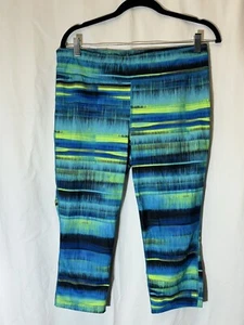 Xersion Leggings Teal Righe Donna Grandi Comfort Yoga Corsa Leggings T18 - Foto 1 di 4