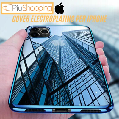 COVER PER IPHONE 12 11 XS XR X 8 7 6S 6 CUSTODIA ELECTRO SILICONE VETRO TEMPERAT - Immagine 1 di 4