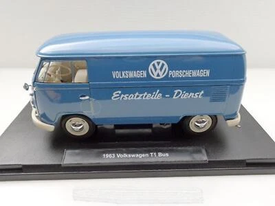 Volkswagen VW T1 Bus Modellino 1:18 Welly Porsche Servizio Ricambi 18053W - Immagine 1 di 4