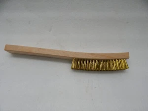 Cepillo de latón .006" alambre de latón 6" longitud del cepillo 13" mango de madera hecho en EE. UU. - Imagen 1 de 3