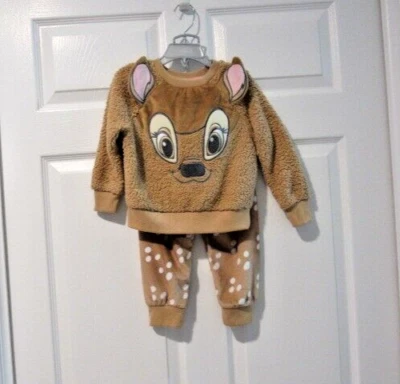 Disney Bambi Outfit Faux Fur and Velour Pajama Set Size 3 - Image 1 of 4