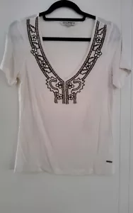 LINE 7 LADIES BEIGE BEADED TOP SIZE M - Picture 1 of 8