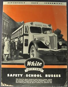 1949-1950 White Truck School Bus Sales Brochure Folder Original