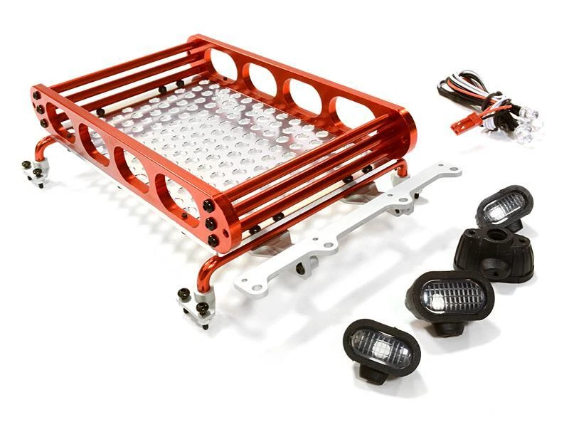 Realistic 1/10 Scale Alloy Luggage Tray 155x109x36mm with 4 LED Spot Light Set - Image 1 of 1