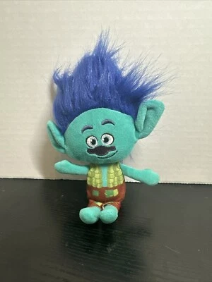 Dreamworks 2016 巨魔电影微笑分支毛绒绿色带蓝色头发 — 第 1/2 张图片