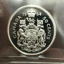 1964 Canadian 50¢ Coin, Graded ICCS-PL-66 Heavy Cameo (Free Worldwide Shipping)