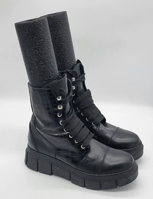 Botas góticas gruesas ALOHAS para mujer talla EU 41 US 10 negras plataforma raver con cordones Foto 1 de 4