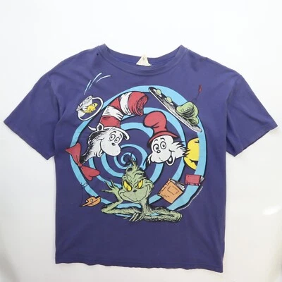 Vintage Dr Seuss Grinch Cat Hat T-Shirt Size Medium 1998 90s - Image 1 of 4
