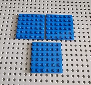 LEGO Platte Bauplatte Basisplatte flach 3 stk blau 6x6 blue Plate 3958 R2 - Bild 1 von 1