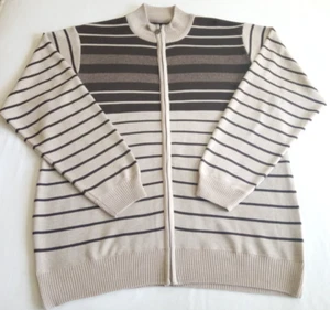 5X Red Ape Mens Full Zip Up Sweater Brown Striped RN 97891 - Picture 1 of 22
