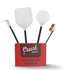 CrustMaster Pizza Peel Set - 12x14" Rectangular Peel, 9" Round Turning Peel, ... - Picture 1 of 7