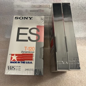 Sony ES 2 Pack T-120 Dynamicron Blank Media VHS Tapes, NEW Factory Sealed, USA - Picture 1 of 6