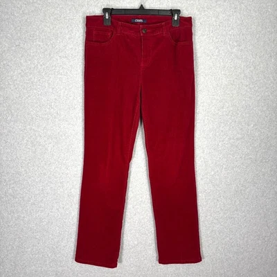 Pantalones de pana Chaps para mujer talla 10 rojos elásticos Academia Preppy NYE Navidad Foto 1 de 4