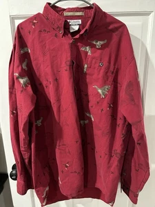 Columbia Buttondown Shirt With Flying Ducks Size Large - Picture 1 of 5