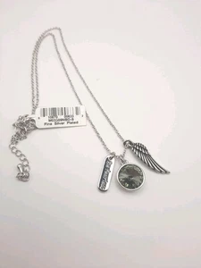 Silver Plated Necklace NWT Rivoli Crystal Pendant With Charms - Picture 1 of 2