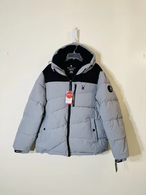 Spyder stretch hooded full zip insulated jacket black grey NWT size XL &229.00 - Image 1 of 4